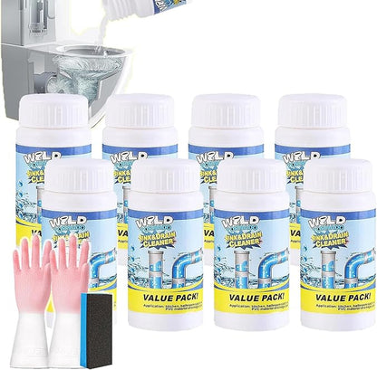 Wild Tornado Sink and Drain Cleaner, Wild Sink and Drain Cleaner - Foam Clog Remover for Kitchen Sinks, Bathroom Pipes, Toilets | Fast-Acting Formula (8pcs)