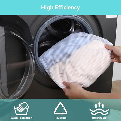 OTraki Mesh Laundry Bag for Delicates 20x24 inch Mesh Wash Bag for Washing Machine Zippered Net Laundry Bag for Bra Underwear College Dorm Home Don't Drying, Melting 140-176℉ White