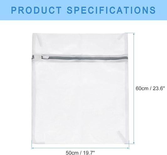 uxcell Mesh Laundry Bags, 5Pcs 19.7"x23.6" Mesh Wash Bag Fine Net Travel Storage Organize Bag with Zipper for Delicate Clothing Laundry Stocking, Gray