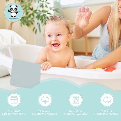 HIPHOP PANDA 10 Pack 6-Layers Muslin Burp Cloths Large - Durable 100% Cotton - Baby Essentials Extra Absorbent and Soft Boys & Girls Rags for Newborn Registry (Slate, 20" X10")