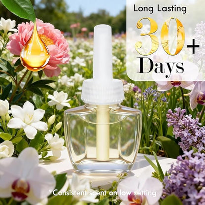 Plug Ins Refills Air Freshener, Peony, Jasmine, Orchid, Lilac, for Home and Bathroom 7.92 Fl Oz 12 Count, Compatible with Air Wick & Glade,Not Include Glade Plus