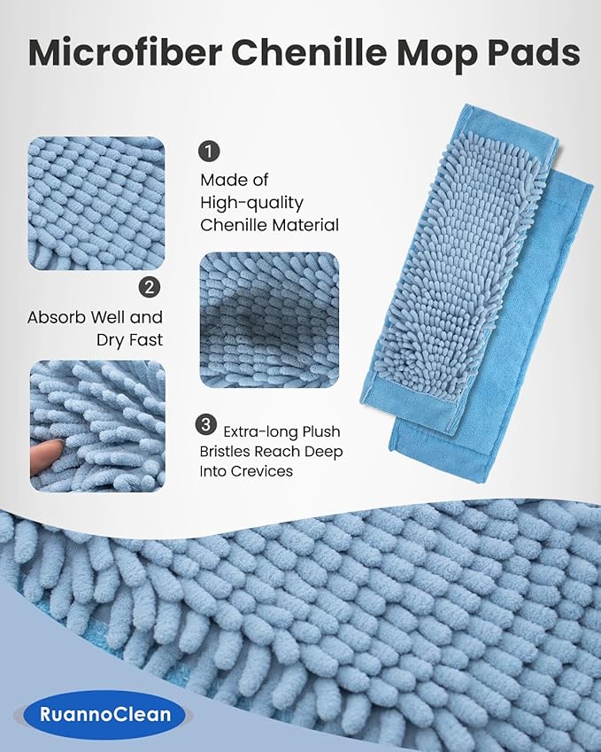 Steam Mop Pads Compatible with Wagner 915e Steam Cleaner for Home, Steam Cleaner Pads Compatilbe with TVD/STEAMBOT and More, Microfiber & Chenille & Fabric Bonnet Steam Pads (2+2+4 Pack)