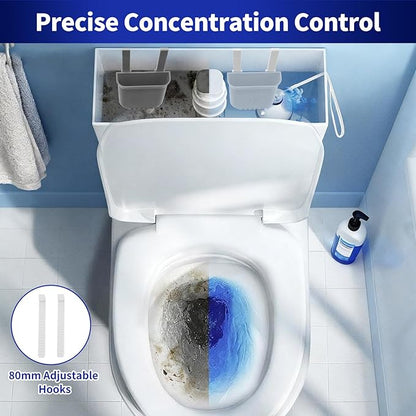 Adjustable Toilet Tank Tablet Holder – Controlled Release Bleach Tablets Dispenser for Toilet Tank, Large Capacity ABS Toilets Tanks Cleaner Tablets Container, Fits Most Water Tanks