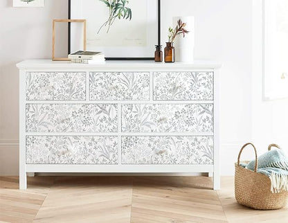 Heroad Boho Peel and Stick Wallpaper Floral Wall Paper Leaf Contact Paper for Cabinet Drawer Liner Removable Self Adhesive Wallpaper Stick on Walls Waterproof Vinyl Roll 15.5''x393''