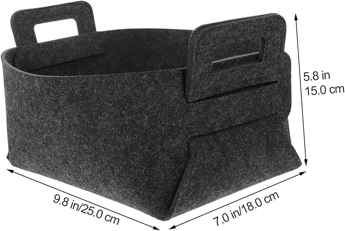 Felt Laundry Basket Handles Deep Gray Dirty Clothes Storage Bin Foldable Multifunctional Organizer for Bedroom Nursery and Playroom