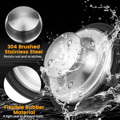 Garbage Disposal Splash Guard with Sink Drain Stopper Cover, Stainless Steel Garbage Disposal Stopper with 3 3/8" EPDM Splash Guard Compatible with Insinkerator and Moen, Prevent Water Splashes