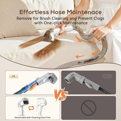 Ailltopd Portable Spot Cleaner Machine for Carpet and Upholstery, 15Kpa Handheld Spot Cleaner & Carpet Extractor for Pet, Car, Stars, Couch, Furniture, with Dual BrushHeads and Carpet Cleaner Solution