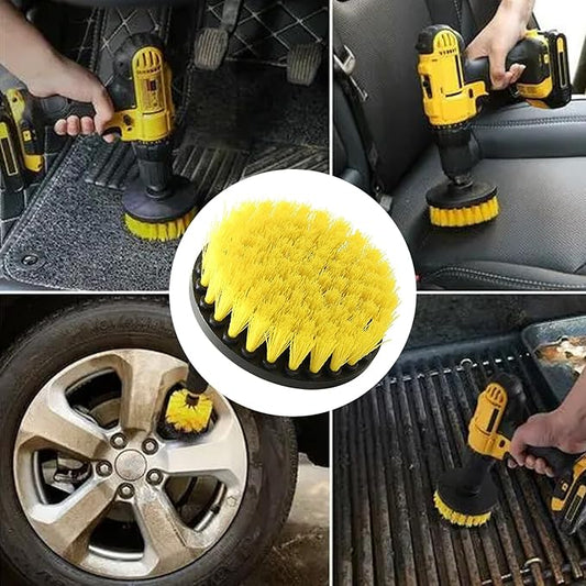 Thereisno Drill Cleaning Brushes Soft Drill Brush Attachment for Cleaning Carpet Leathers Upholstery Drill Soft Brush Replacement Drill Brush