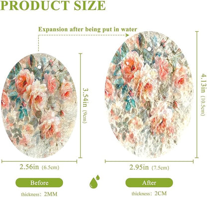 Peony Flower Kitchen Scrub Sponges, Pop-up Kitchen Cleaning Sponges Reusable Dish Washing Sponges for Bathroom Household Cleaning 3 Pack - Non Scratch Scrubber