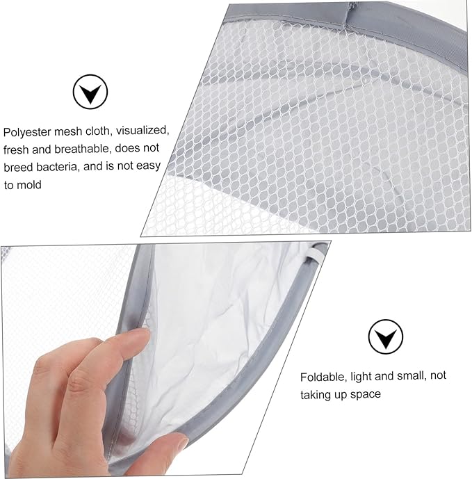 MAGICLULU 1pc Hanging Laundry Bag Foldable Gray Storage Basket for Clothes Multifunctional Wall-mounted Organizer for Bathroom Bedroom Dormitory Use