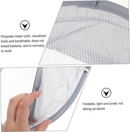 MAGICLULU 1pc Hanging Laundry Bag Foldable Gray Storage Basket for Clothes Multifunctional Wall-mounted Organizer for Bathroom Bedroom Dormitory Use