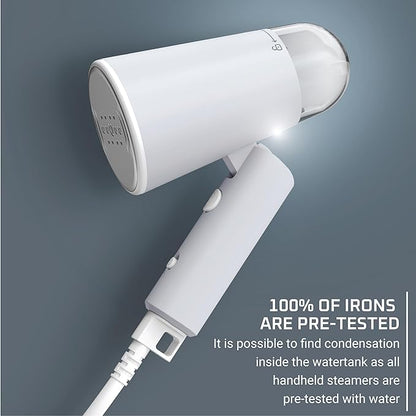 Rowenta Travel Steam Handheld Steamer 2.3 Oz Tank Capacity, Foldable,Easy Steam, Effortless wrinkle removal, 1100 watts Portable, Ironing, Fabric Steamer, Vacation Essentials, Gray, DR1011