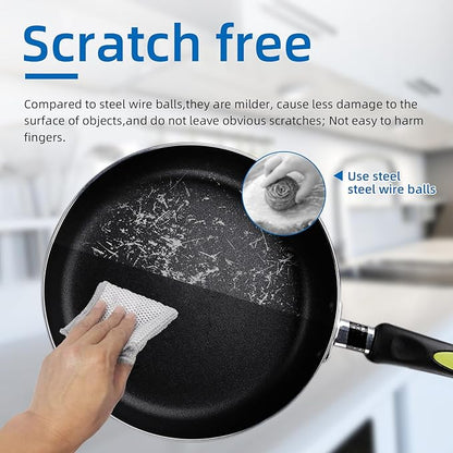 EytGva15 PCS Non Scratch Steel Scrubbers Wire Dishwashing Rags Metal Dish Cloth,Alternative to Steel Wool Scrubbers, Multifunctional Kitchen Cleaning Cloths for Pots,Pans,Dishs,Flatwarel