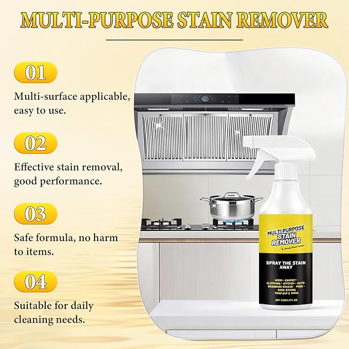 Multi-Purpose Stain Remover, A Powerful Cleaner, Kitchen Multi-Purpose Foam Cleaner Spray For Kitchens Floors Toilets And Cars (120ml)