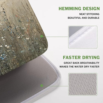 Oil Painting Drying Mat 18x16 Inch, Wildflowers Drying Mat with Absorbent Reversible Microfiber, Countryside Aesthetic Dish Drainer Mats Summer Rack Pad for Coffee Countertop Kitchen Protector