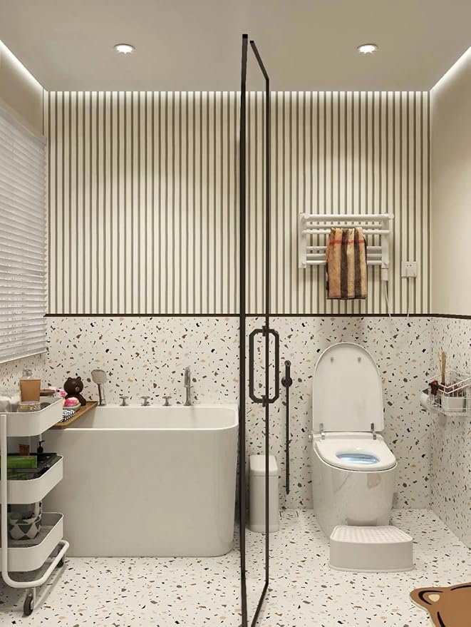 myforHD Wallpaper Peel and Stick Wood Grating Stripe Self-Adhesive Wallpaper Faux Wood Contact Paper Wood Slats Self Adhesive Wall Paper PVC Vinyl Film Removable Waterproof (Wood C, 17.3" x 118")