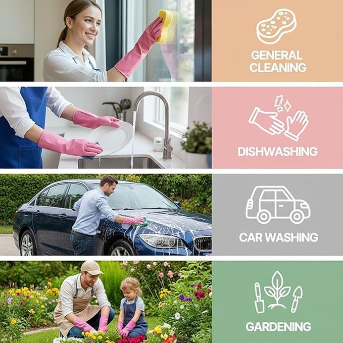 Premium Dishwashing Gloves Reusable Rubber Kitchen Cleaning Waterproof Hand Protection
