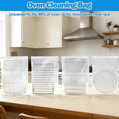 XANGNIER 10 Pack No Scrub Oven Rack Cleaning Bags 27.5*19.6 in,No Cleaner Included,Simple to Use,No Messy Hands Reusable Leakproof Soaking Cleaner Bags for Removable Metal Rack,BBQ Grills,Grill Grate