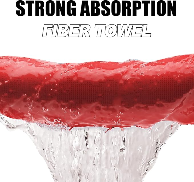 Small Magnetic Golf Towel with Clip, Microfiber Waffle Design - Industrial Strength Magnet for Glof Balls, Golf Bags, Carts Clubs - Red