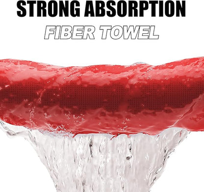 Magnetic Golf Towel with Clip, Microfiber Waffle Design - Industrial Strength Magnet for Strong Hold to Golf Bags, Carts & Clubs - Red