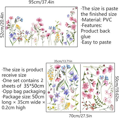 Large White Flower Wall Stickers, Removable DIY Romantic Cherry Blossom Tree Wall Murals Peel and Stick 3D Wall Art Stickers Murals Home Decor for Gilrs Bedroom Nursery Rooms Living Room