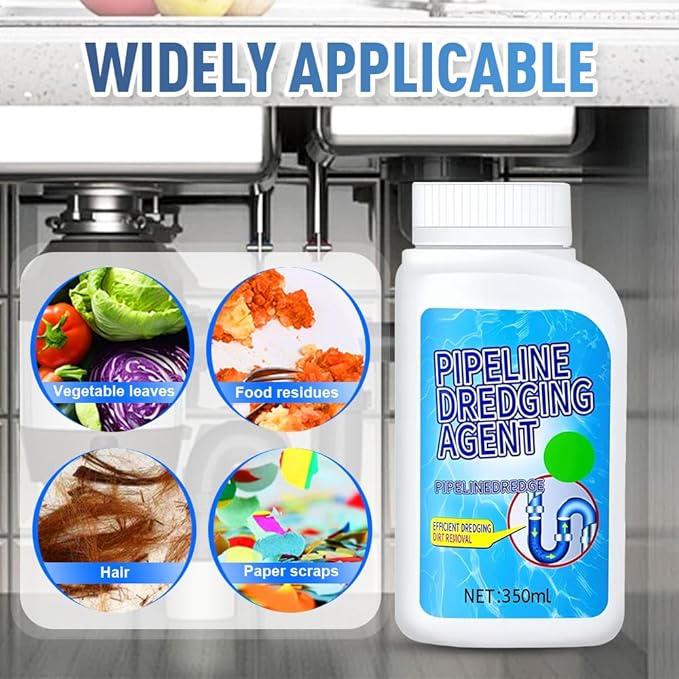 Powerful Pipe Dredging Agent, 2025 Upgraded Powerful Pipe Cleaners, Pipeline Dredging Agent, Kitchen Sink And Drain Cleaner for Kitchen, Bathroom (3 Pack)