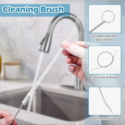 11in1 Drain Snake Set with 24 inch Magnetic Sewer Cleaning Hook, 25 Inch Sink Snake Drain Tool, 34 inch Steel Snake Drain, 59 Inch Tube Drain Brush, 18inch Cleaning Brush for Toilet, Kitchen Sink