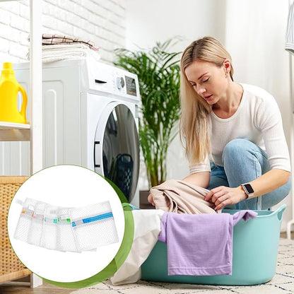 Tyqour 5pcs Small Mesh Laundry Bags, Anti-Sticking Laundry Pod Bags, Durable Polyester Storage Bags for Scented Beads, Travel Laundry Organizer, Protect Delicate Garments