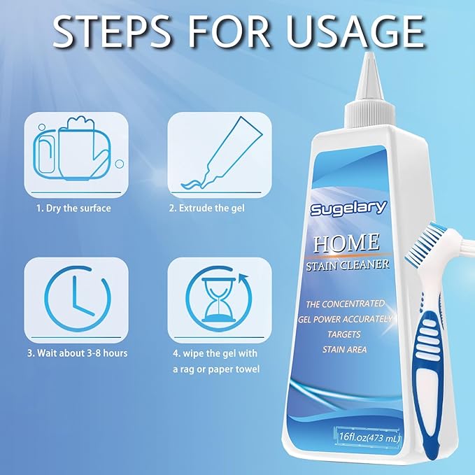 Sugelary Mold Stain Cleaner Gel, 16 Fl Oz Washing Machine Cleaner for Front Loader Seal, All-Purpose Gel for Home Use on Bathroom Grout, Sink, Shower and Caulk