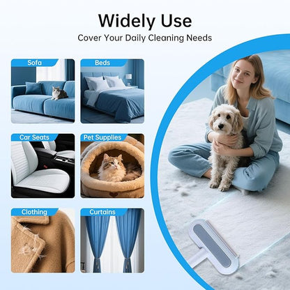 Multifunctional Pet Hair Remover Tool for Furniture, Reusable Washable Dog and Cat Hair Lint Removal Brush, 4 in 1 17.3Inch Extendable, Adjustable Lint Brush