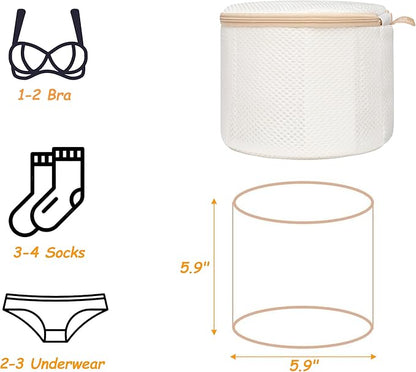2 Pack Bra Laundry Bags for Washing Machine, Delicate Underwear Wash Bags with Anti-Deformation Structure & Fixed Friction Plates