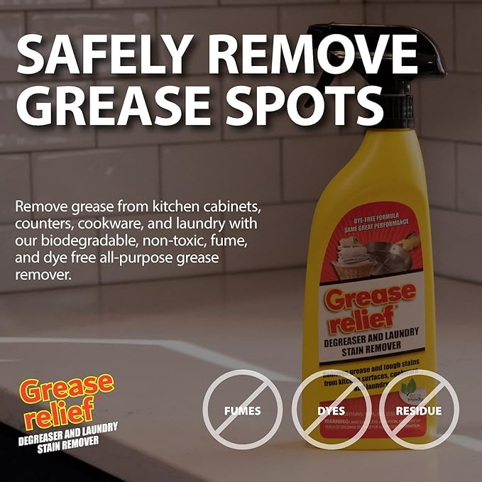 Degreaser and Laundry Stain Remover - Heavy Duty Kitchen Cleaner Spray/All Purpose Degreaser for Stove Top, Oven, Grill, Car, Soil & Cloth Stains (2 Pack) (524919)