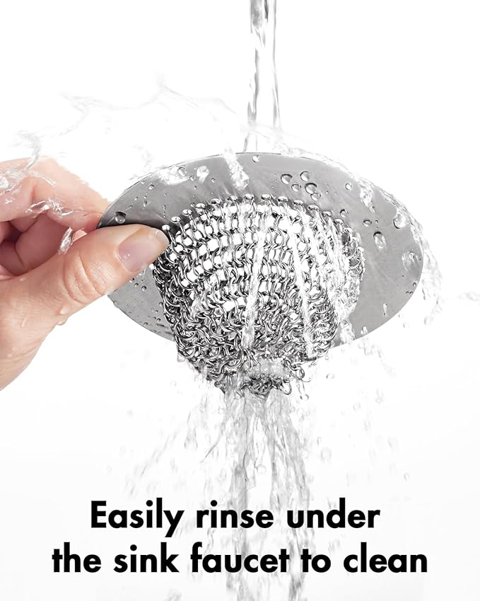 wokdada 4 PCS Kitchen Sink Drain Strainer, Flippable Mesh Sink Strainer, 304 Stainless Steel Sink Screen, Easy Clean Large Basket Strainer, Anti-Clog Garbage Disposal Cover Fit for Standard Sink Drain