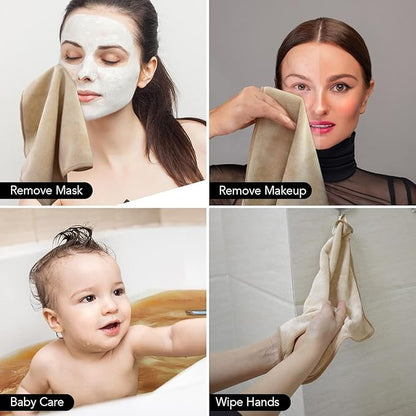 SINLAND Microfiber Facial Cloths Fast Drying Washcloth 12inch x 12inch Absorbent Face Wash Cloth Soft Makeup Remover Cloths