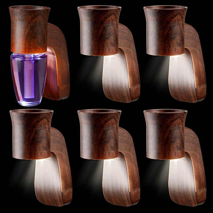 Nitial 6 Pcs Wall Fragrance Plug in with Night Light Compatible with Bath and Body Works Wallflowers Rustic Vintage Farmhouse Oil Plug in Bath and Body Works Wallflowers for Office Home Gifts