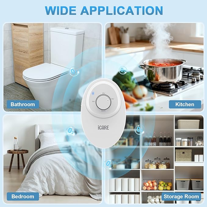 ICARE Ozone Odor Eliminator for Strong Odor 120mg/h Cat Litter Deodorizer Dog Poof Odor Removal Home Plug in Air Purifier for Toilet Kitchen Pets Shoe Smoke Car Formaldehyde Air Freshener