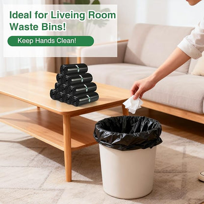 220 Counts 5 Gallon Trash Bag Drawstring Small Trash Bags, Thick Pre-separated Garbage Bags, Trash Bin Liners, Suitable for bathroom, kitchen, bedroom, office (Black)