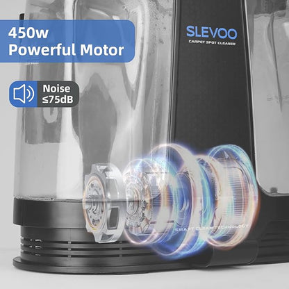 450W Powerful Portable Carpet & Upholstery Spot Cleaner Machine, Free Cleaning solution Included, 11Kpa Power Suction With Tools For Pets, Area Rugs And Couches