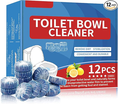 Toilet Cleaning Tablets | Fast-Dissolving, Long-Lasting Freshness | 12/24 Count | Safe for All Toilets, Septic Tanks & Pipes (12)