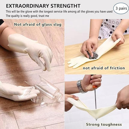 Cleaning Gloves,Dish Gloves,Gloves for Washing Dishes,Heavy-Duty, Durable, Non-Slip,Long Service Life,3 Pairs