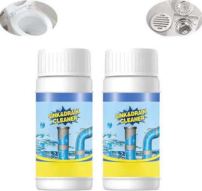 2026 New Sink Drain Cleaner, Wild Sink and Drain Cleaner, Powerful Pipe Dredging Agent for Kitchen Toilet Sink Plumbing (2pcs)