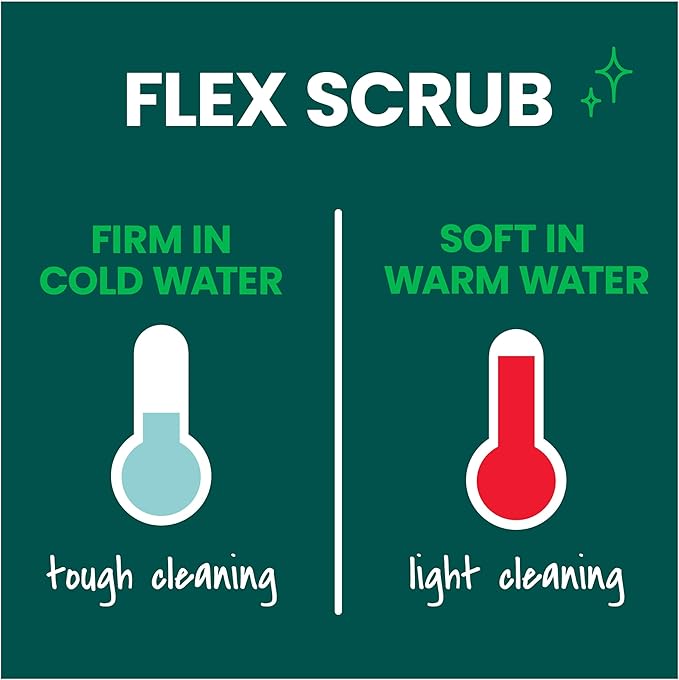 Scotch-Brite Flex Scrub, Pink, Non-Scratch Dish Sponge with Flexible Shape, Non- Scratch,1 Kitchen Sponge