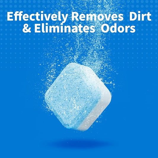 Soulink Washing Machine Cleaner with Odor Blasters, 12 Count - Deep Cleaning Tablets For HE Front Loader & Top Load Washer