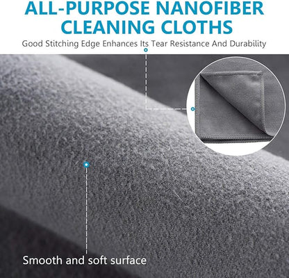 ZHIDIAN Screens Cleaning Microfiber Suede Cloth, 8Pack Streak Free Lint Free Large Rag for Car Screen, TV, Computer, Camera Lenses, Phones, Electronics Devices & All Delicate Surface, 12x12in