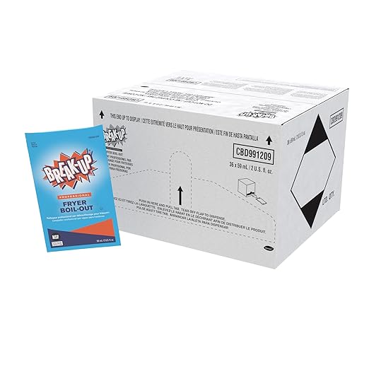 Diversey Break-Up Professional Fryer Boil-Out Cleaner Liquid, Heavy-Duty Food Service Fryer Degreaser, Removes Carbonized Grease, Portion-Control Packets, 2 oz (Case of 36)