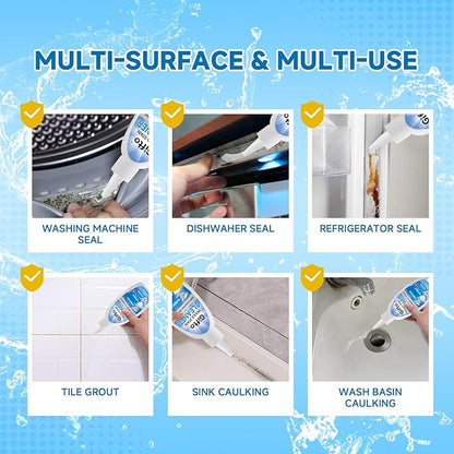 Gifto Mold Stain Remover Gel - Tile Grout Cleaner with Brush, Bleach Gel Washing Machine Cleaner Front Loader, Grout Cleaning Whitener for Bathroom Shower & Kitchen Sink, Non-Toxic, 10 fl oz 2 Pack