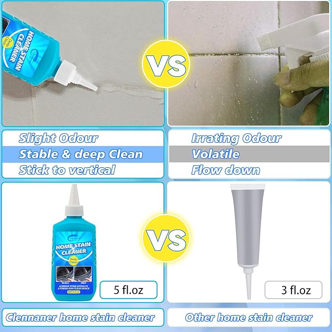 Mold Stain Cleaner Gel, 5 Fl Oz Washing Machine Cleaner for Bathrooms, Showers, Washing Machines, Grime, Grunk and Tiles, Thick Gel Formula Targets Tough Stains and Odors