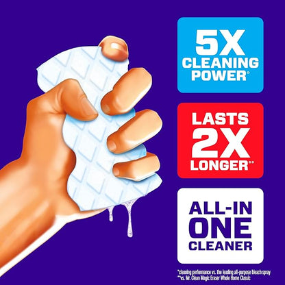 Mr. Clean Magic Eraser Sponge, All Purpose Cleaner, Cleaning Scrubber, Wall, Sneaker, Kitchen, Bathroom, Shower Cleaner, Cleaning Supplies, Melamine Sponge, Cleaning Pads, Extra Durable, 4ct