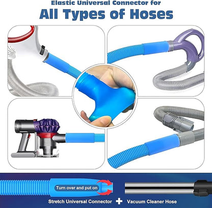 Dryer Vent Cleaner Kit: Vacuum Hose With Brush & Gloves Fits for Vacuums Cleaner, Refrigerator Condenser Coils, and Tight Spaces Behind Appliances, Deep Cleaning Tools for Clogged Ducts