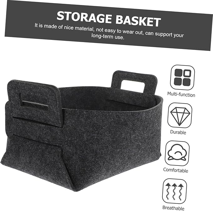 ULTECHNOVO Foldable Laundry Basket for Bathroom Capacity Dirty Clothes Storage Bin Lightweight Felt Hamper for Home Dorm Space Saving Organizer with Collapsible Design Dark Gray